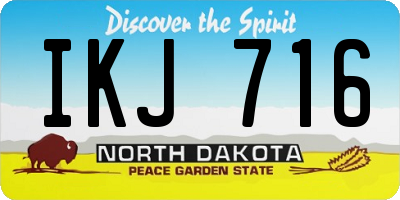 ND license plate IKJ716