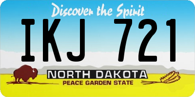 ND license plate IKJ721