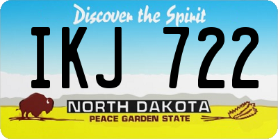 ND license plate IKJ722