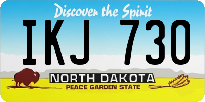 ND license plate IKJ730