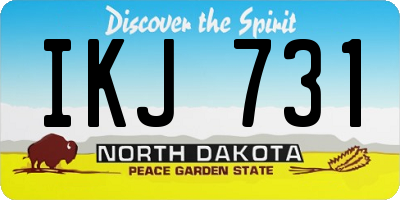 ND license plate IKJ731