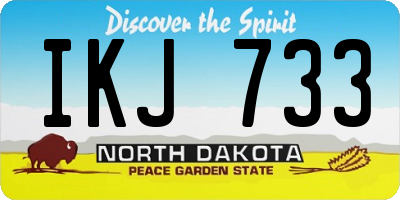 ND license plate IKJ733