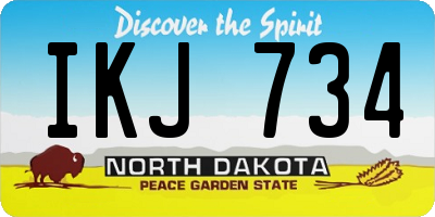ND license plate IKJ734