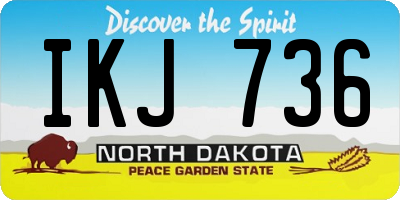 ND license plate IKJ736