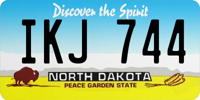 ND license plate IKJ744