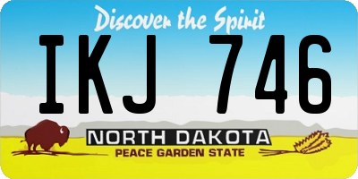 ND license plate IKJ746