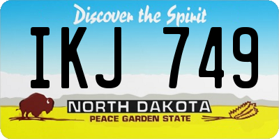 ND license plate IKJ749