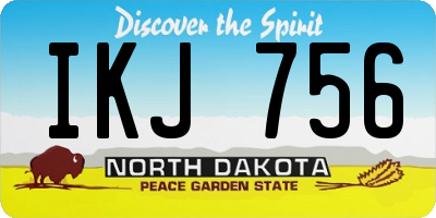 ND license plate IKJ756
