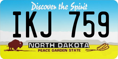ND license plate IKJ759