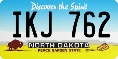 ND license plate IKJ762