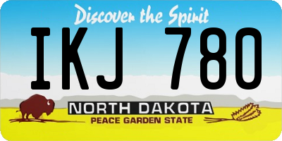ND license plate IKJ780