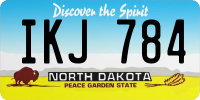 ND license plate IKJ784