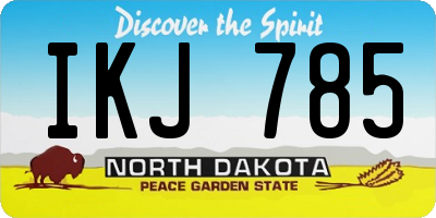 ND license plate IKJ785