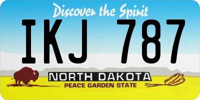 ND license plate IKJ787