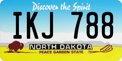 ND license plate IKJ788