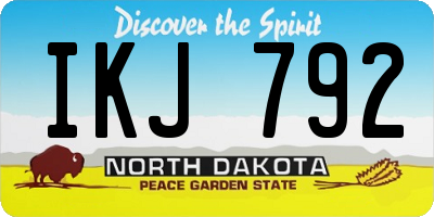 ND license plate IKJ792