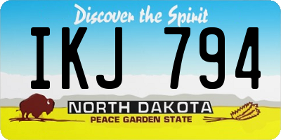 ND license plate IKJ794