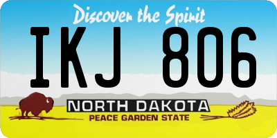 ND license plate IKJ806