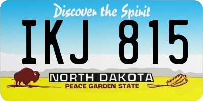 ND license plate IKJ815