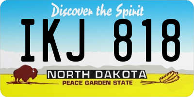 ND license plate IKJ818