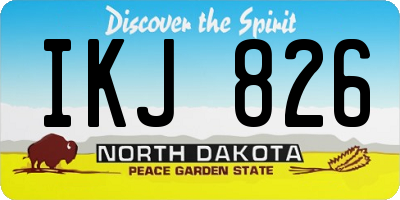 ND license plate IKJ826