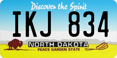 ND license plate IKJ834