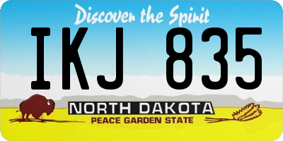 ND license plate IKJ835