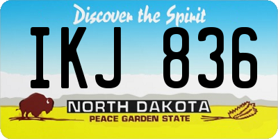 ND license plate IKJ836