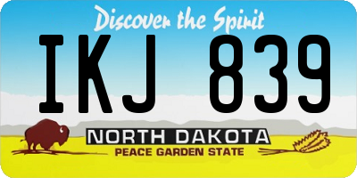 ND license plate IKJ839