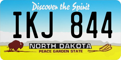 ND license plate IKJ844
