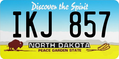 ND license plate IKJ857