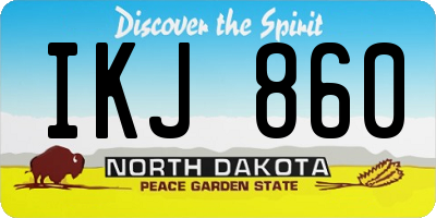 ND license plate IKJ860