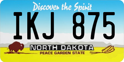 ND license plate IKJ875