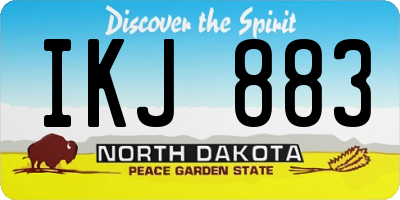ND license plate IKJ883