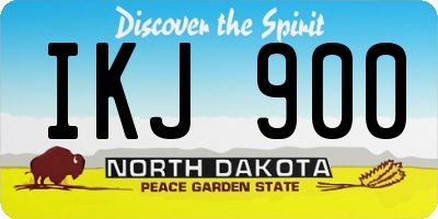 ND license plate IKJ900