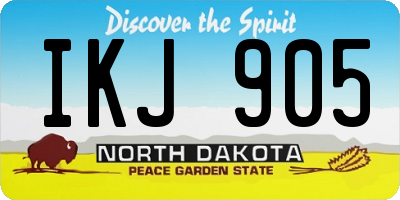 ND license plate IKJ905