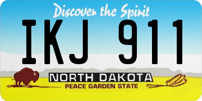 ND license plate IKJ911