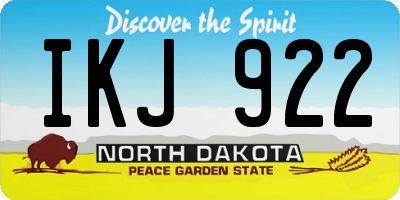 ND license plate IKJ922