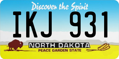 ND license plate IKJ931