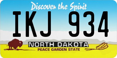 ND license plate IKJ934
