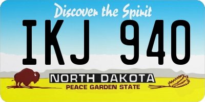 ND license plate IKJ940