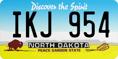 ND license plate IKJ954