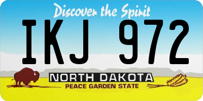 ND license plate IKJ972