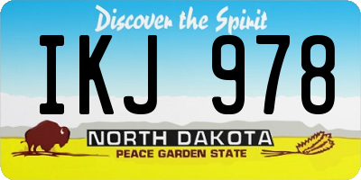 ND license plate IKJ978