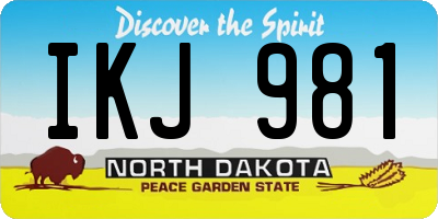 ND license plate IKJ981