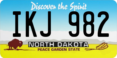 ND license plate IKJ982