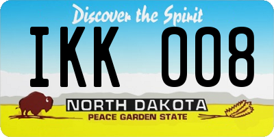 ND license plate IKK008