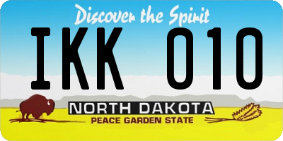 ND license plate IKK010