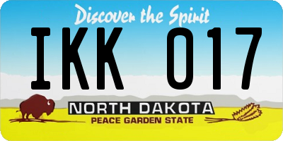 ND license plate IKK017