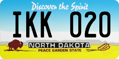 ND license plate IKK020